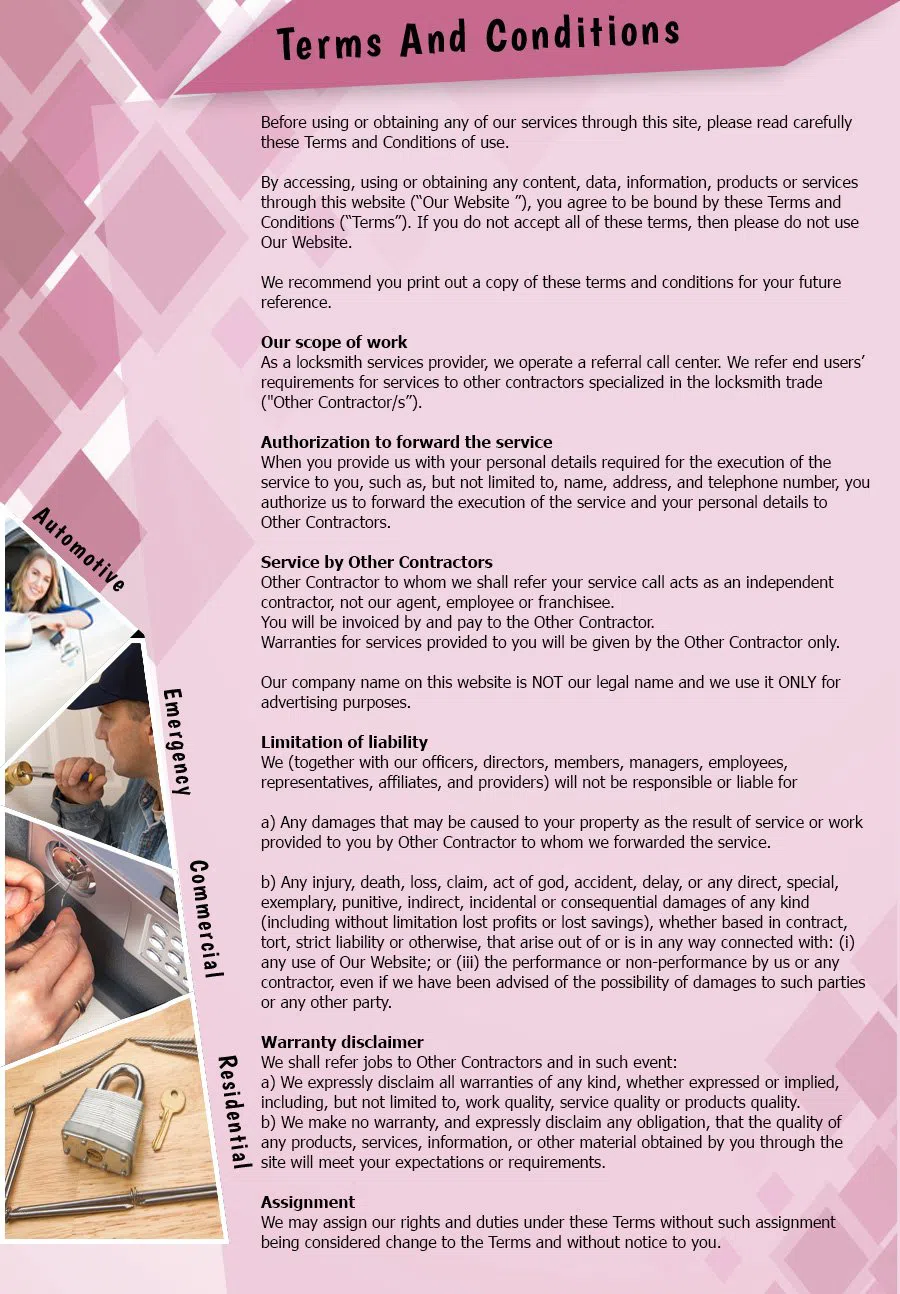 Kent Locksmith Store, Kent, WA 253-271-3310 - terms-and-condition-n-59m